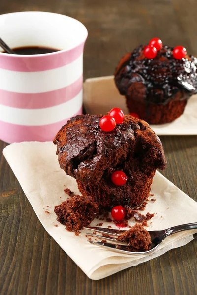 Mumsig choklad cupcake — Stockfoto