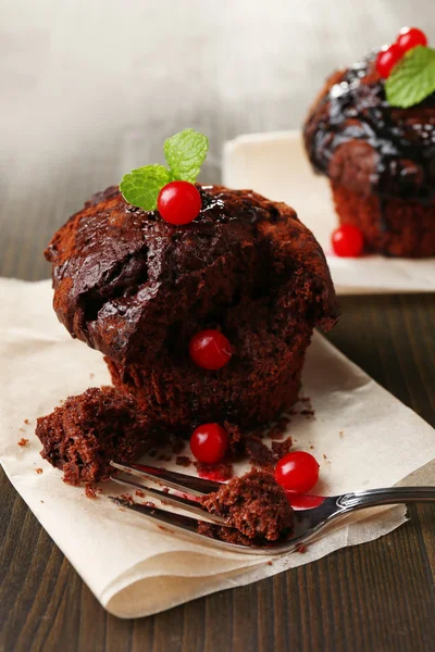 Mumsig choklad cupcake — Stockfoto