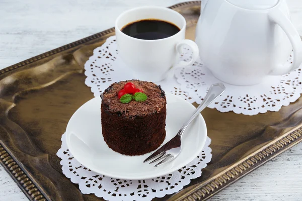 Bolo de chocolate gostoso — Fotografia de Stock