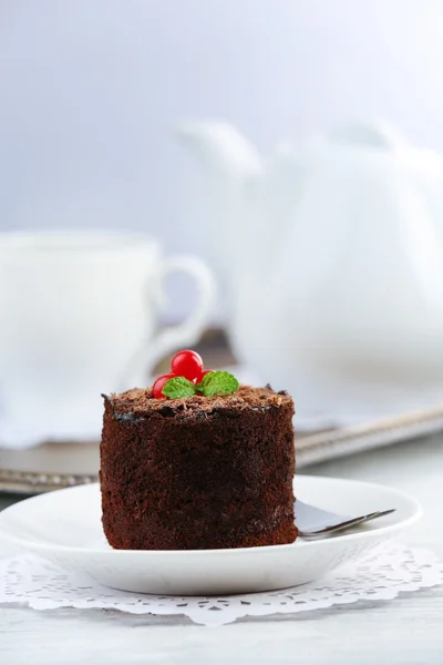 Вкусный шоколадный кекс — стоковое фото