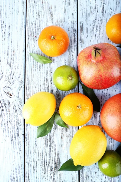 Mogen citrus med gröna blad — Stockfoto