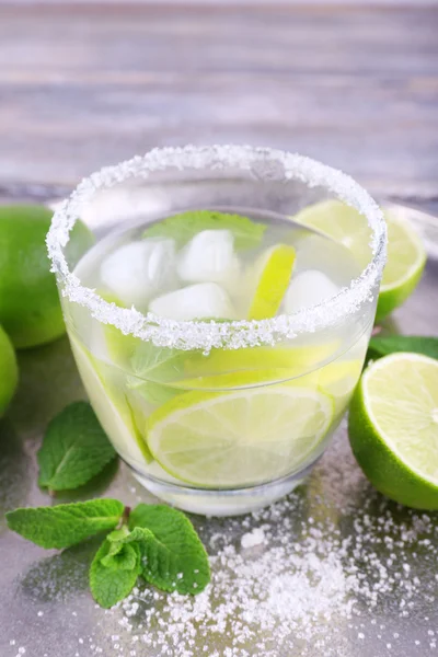 Lemonade in glass on tray — Stock Photo, Image