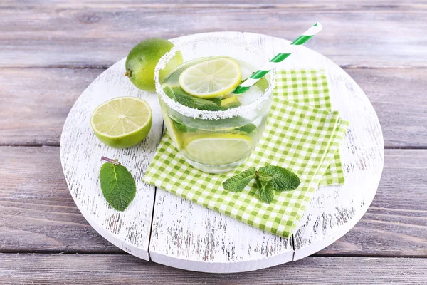 Lemonade in glass on tray — Stock Photo, Image