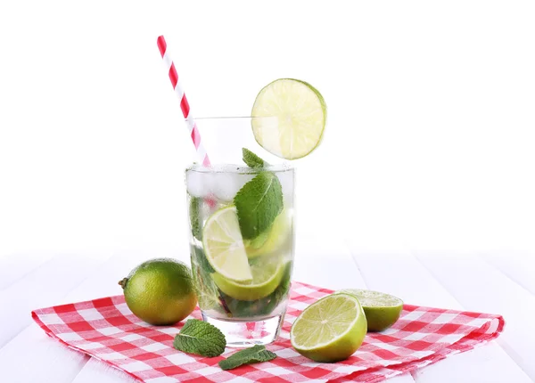 Lemonade in glass on napkin — Stock Photo, Image