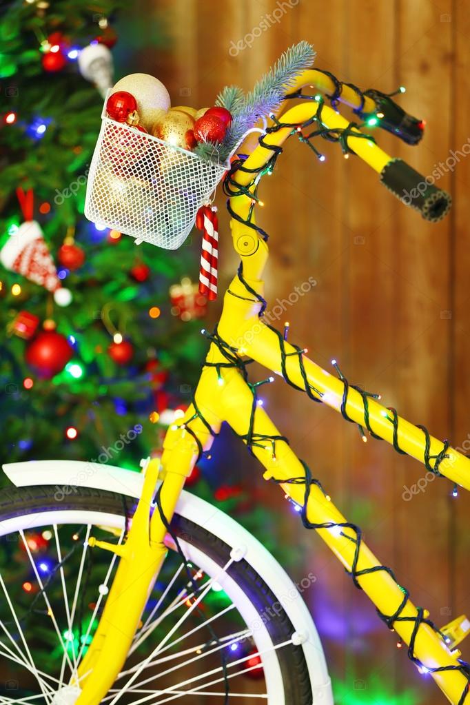 Holiday Bicycle Christmas Lights Red Pedal Bike Glass Christmas