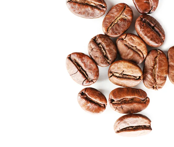 孤立在白色的咖啡豆 — 图库照片