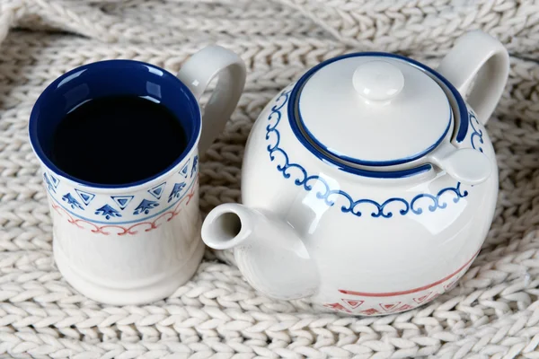 Xícara de chá na mesa close-up — Fotografia de Stock