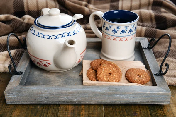 Kopje thee met koekjes — Stockfoto