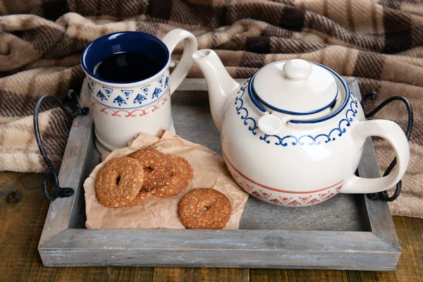 Kopje thee met koekjes — Stockfoto