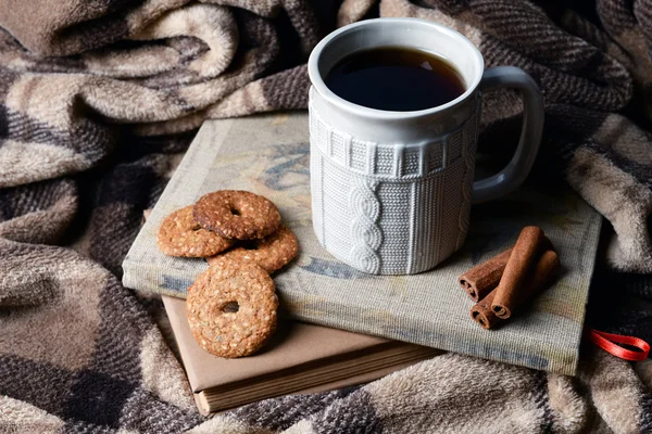 Taza de té con galletas — Foto de Stock