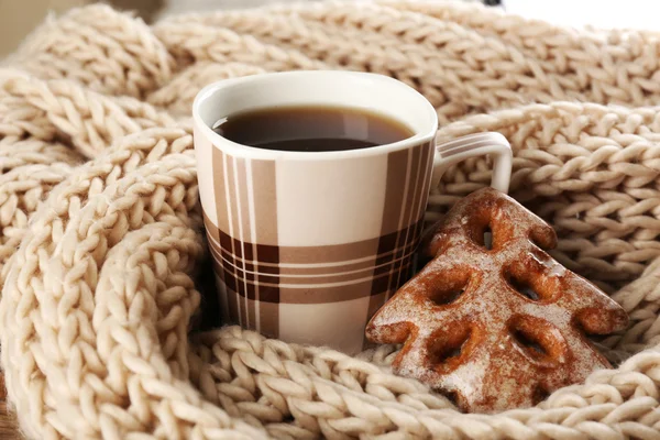 Xícara de chá com biscoitos — Fotografia de Stock