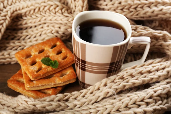 Tasse de thé avec biscuits — Photo