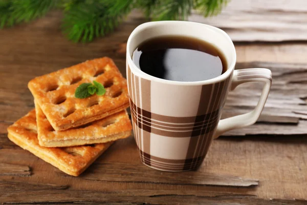 Taza de té con galletas — Foto de Stock