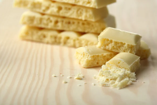 Tasty white porous chocolate — Stock Photo, Image