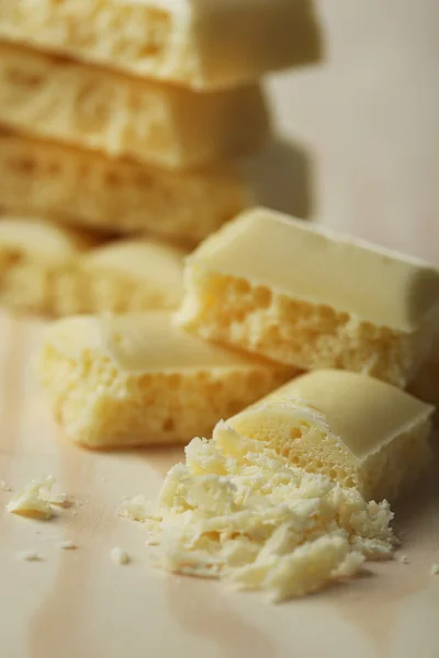 Tasty white porous chocolate — Stock Photo, Image