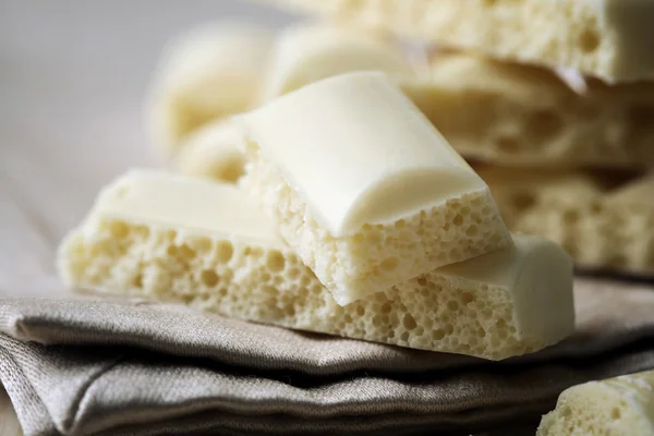 Tasty white porous chocolate — Stock Photo, Image