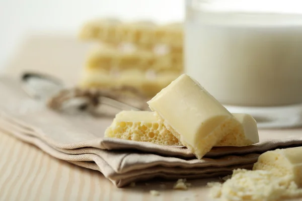 Tasty white porous chocolate — Stock Photo, Image