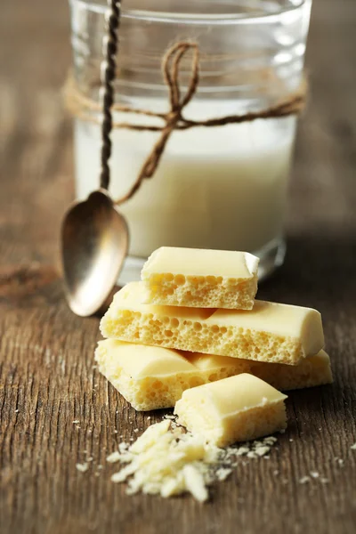 Tasty white porous chocolate — Stock Photo, Image