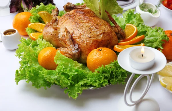 Pollo al forno per cena festiva — Foto Stock