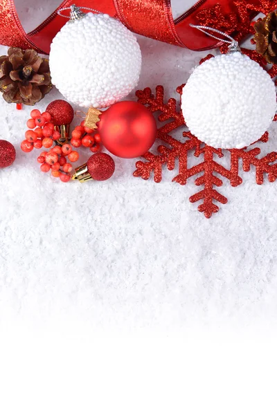 Christmas composition on snow Stock Image