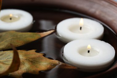 Suda yüzen beyaz mumlar