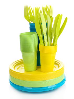parlak plastik tek kullanımlık sofra