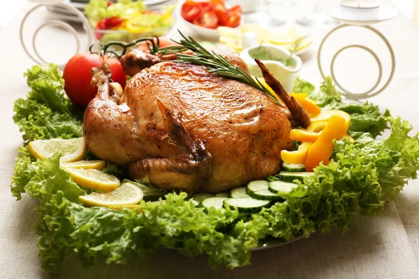 Pollo al forno per cena festiva — Foto Stock
