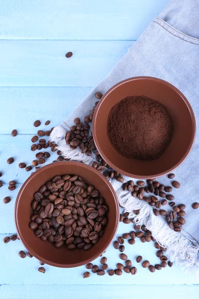 Two bowls of ground coffee — Stock Photo, Image