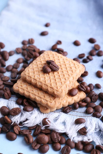 Mörbakelse cookies med kaffebönor — Stockfoto