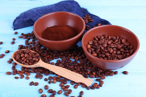 Two bowls of ground coffee — Stock Photo, Image