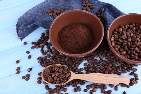 Twee kommen van gemalen koffie — Stockfoto