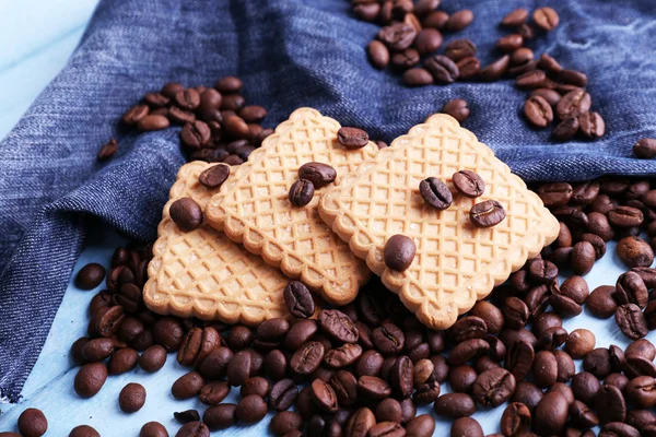 Shortbread cookies with coffee beans — Stock Photo, Image