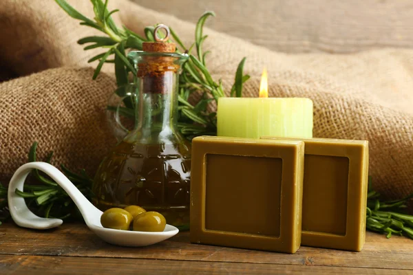 Barras de jabón natural con romero — Foto de Stock