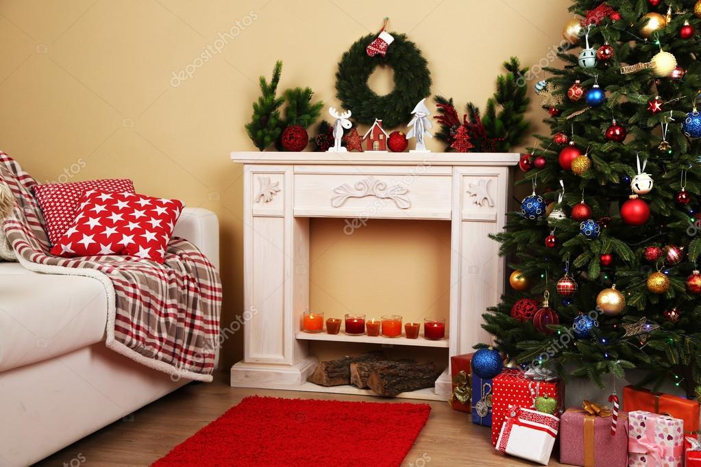 Christmas interior with sofa Stock Photo by ©belchonock 61061903