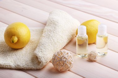 Spa natürmort ahşap plakalar arka plan üzerinde