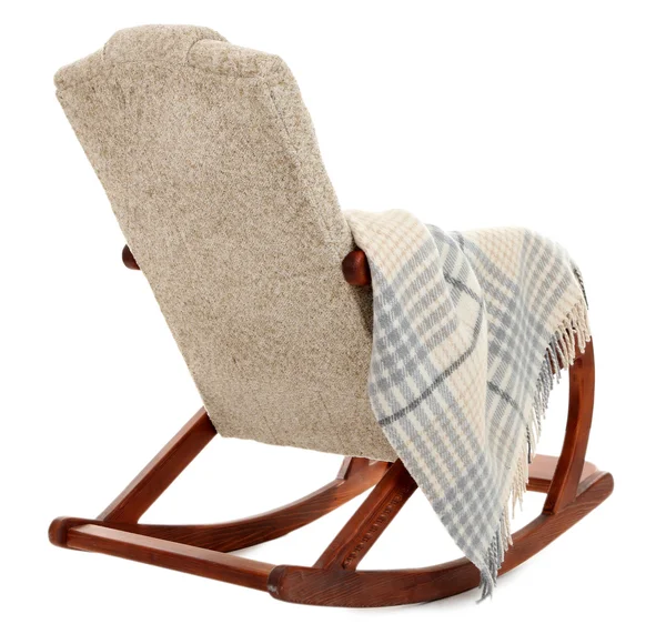 Modern ringató-szék elszigetelt fehér szőnyeg — Stock Fotó