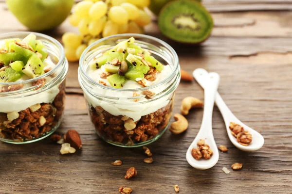 Gezonde gelaagde dessert — Stockfoto