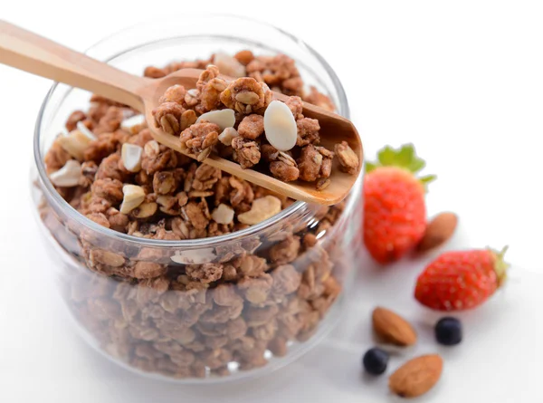 Tasty Granola in bottle — Stock Photo, Image