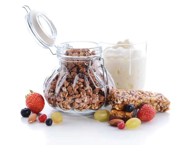 Tasty Granola in bottle — Stock Photo, Image