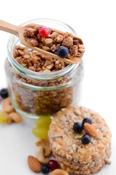 Granola saborosa na tigela — Fotografia de Stock