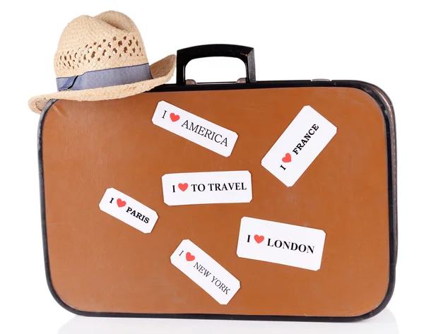 Travel suitcase isolated on white — Stock Photo, Image