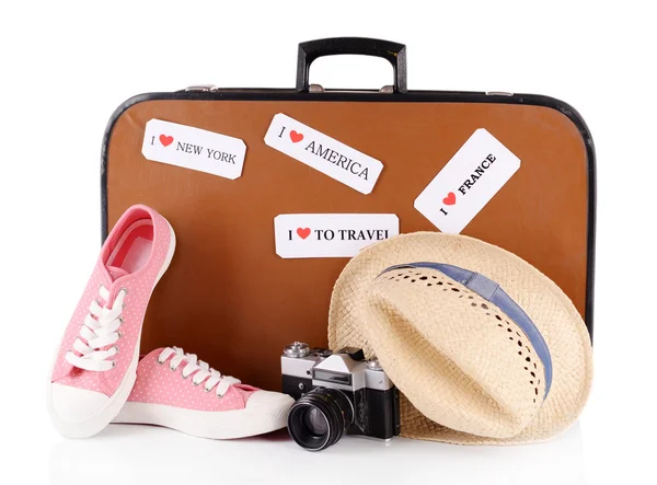 Travel suitcase and stuff — Stock Photo, Image