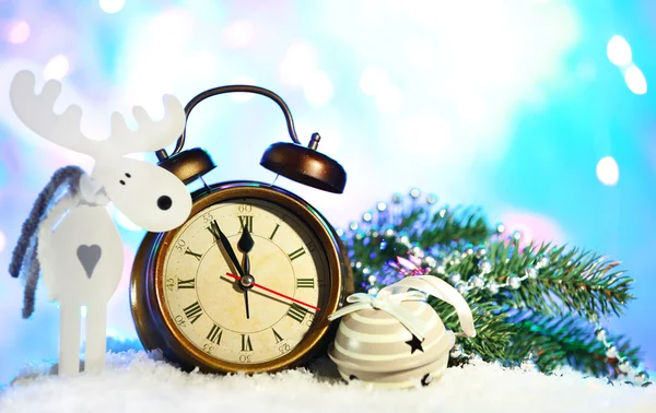 Horloge et décorations de Noël — Photo