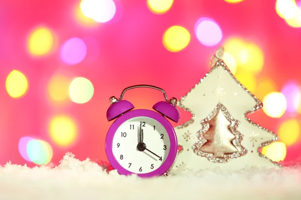 Horloge et décorations de Noël — Photo