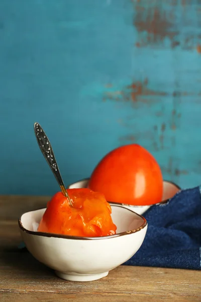 Ripe sweet persimmons — Stock Photo, Image