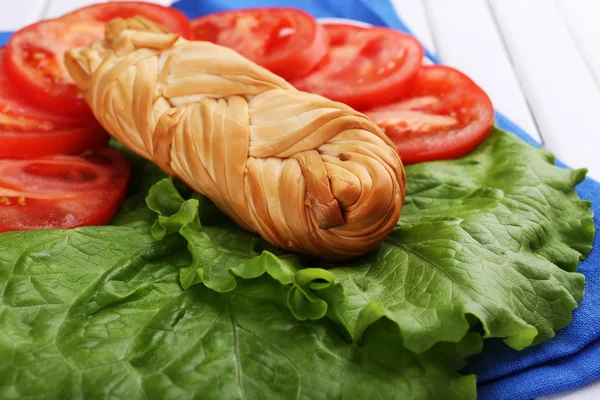 Smoked braided cheese — Stock Photo, Image