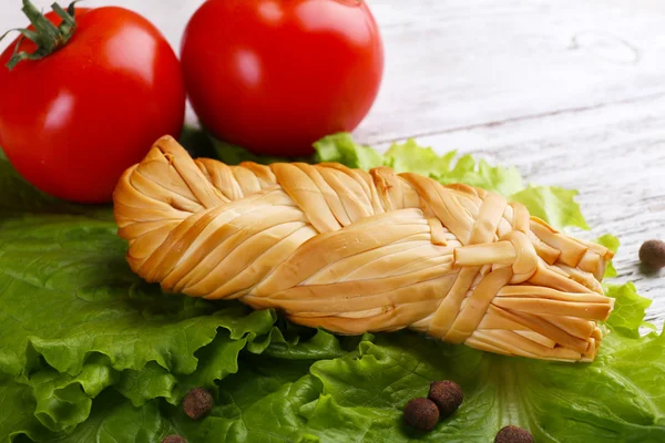 Smoked braided cheese — Stock Photo, Image