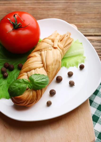 Smoked braided cheese — Stock Photo, Image