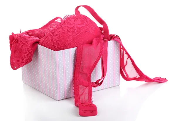 Ropa interior de mujer en caja de regalo — Foto de Stock