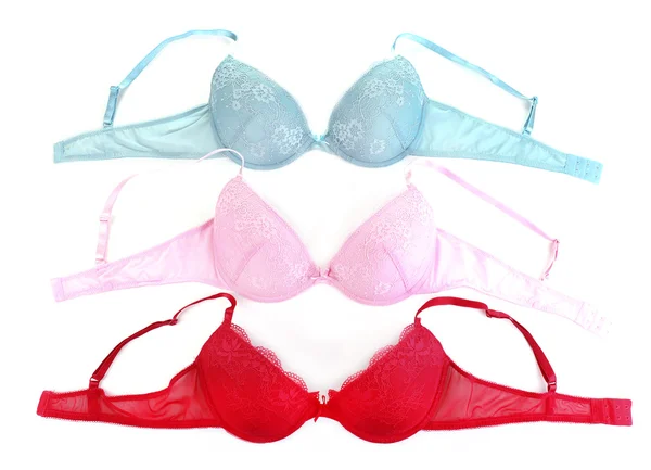 Color female bra isolated on white — Stock Photo, Image